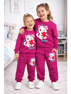 Костюм спортивный с принтом кошечка